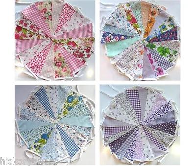 £4.99 • Buy Fabric Bunting Wedding Vintage Shabby & Chic Handmade Floral Rose Pink 6-10m