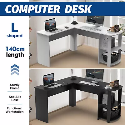 $89.90 • Buy Home Office Study Corner Laptop Computer Desk 140/150CM L-shape Student Table