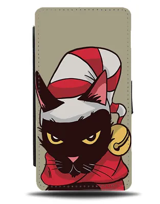 Angry Christmas Cat Flip Wallet Case Xmas Grump Sad Anger Funny Pet Cats N913 • £19.99