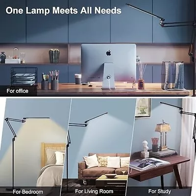 Floor Lamp 12W Swing Arm Lamp With 5 Color TemperaturesStepless Dimmer Stand • $50.34