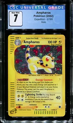 $95 • Buy Ampharos - 2/165 - CGC 7 - Expedition - Holo - Pokemon - 35400