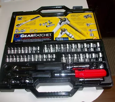 Gear Ratchet~ Vortex~ Socket System~ Metric~ SAE~ 49 Pieces~ 1/4  - 3/8  Drive • $89