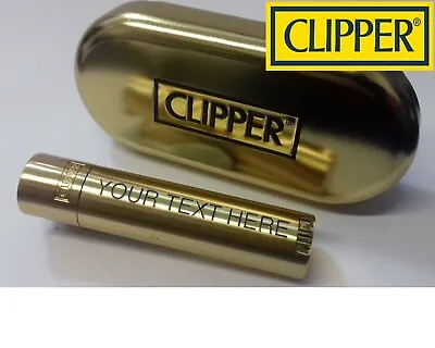 £0.99 • Buy CLIPPER Engraved GOLD Personalised Steel Metal Lighter Birthday Christmas Gift