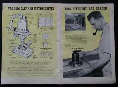4  X 6  Inline Pad Sander Build From Vacuum Cleaner Motor 1962 HowTo Build PLANS • $6.89
