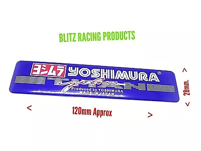 YOSHIMURA EXHAUST STICKER 120mm 3D M'CYCLE  HEAT PROOF ALUMINIUM  UK SELLER • £5.99