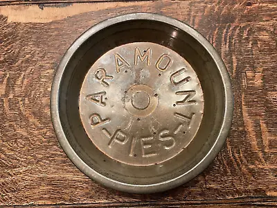 Vintage  ADVERTISING PIE PANS Tin Embossed PARAMOUNT PIES 9  Wow WOW • $9.50