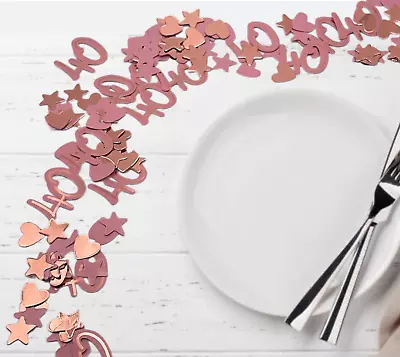 £3.49 • Buy 40th Birthday Rose Gold Party Table Confetti. 40th Birthday Party Decorations