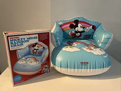 £54.50 • Buy 1985 Shelcore Mickey Mouse Rainbow Toddler Air Chair Blow Up #03508. Vtg Disney