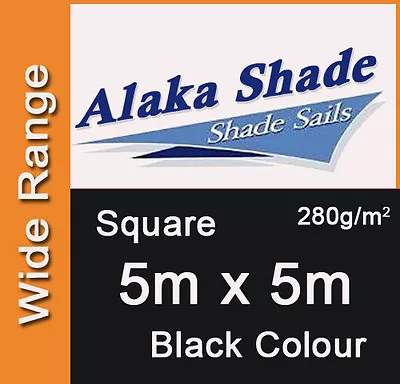 Extra Heavy Duty Shade Sail - Black Square 5m X 5m 5x5m 5 By 5 5 X 5m 5x5 • $236.50