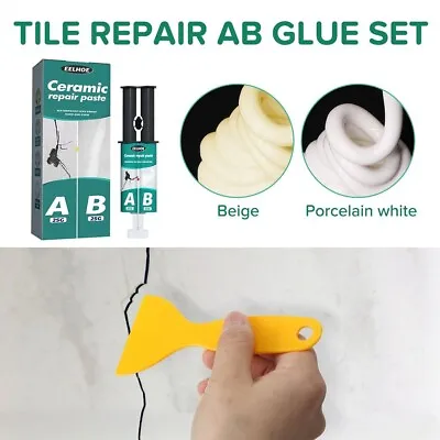 Ceramic Paste Floor Tile Adhesive Tile Repair Agent Tube Porcelain Repair Kit UK • £7.95