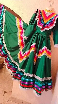 Jalisco Dress Costume Doble Vuelo Adult  Size For 5 De Mayo Dance Mexicanwonders • $149