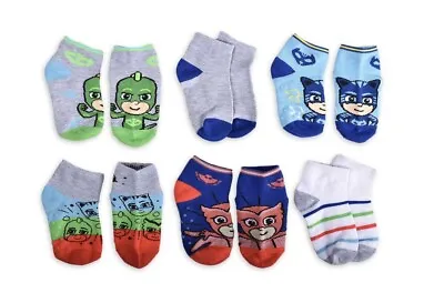 PJ Masks Toddler No-Show Breathable Printed Gripper Socks 6-Pack Toddler 2T-4T • $11