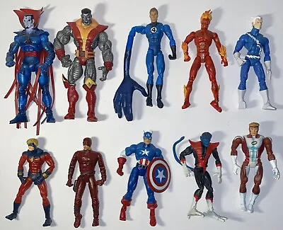 ToyBiz - Marvel Legends Action Figures Lot Of 10 - Daredevil Colossus & More • $69.99