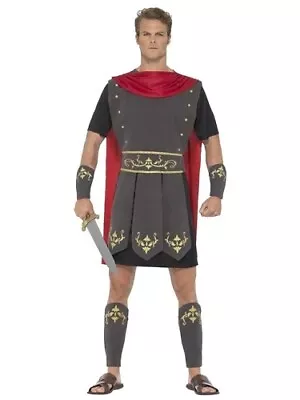 Mens Roman Gladiator Costume Film Villain Adult Fancy Dress Outfit Smiffys L XL • £29.95