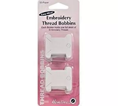 Hemline Embroidery Thread Floss Bobbins 50 Cardboard Set Easy To Wind On H3006 • £2.99