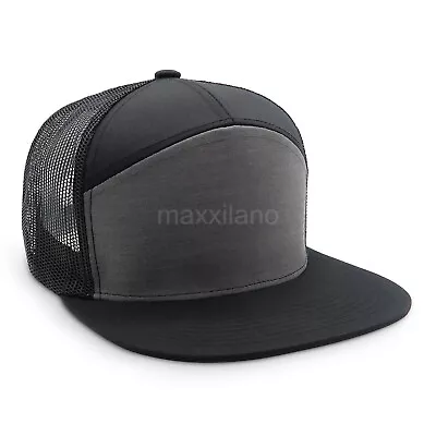 Snapback Hat Cotton Mesh Solid Flat Brim Mens Baseball Cap Trucker Visor Hats • $11.99