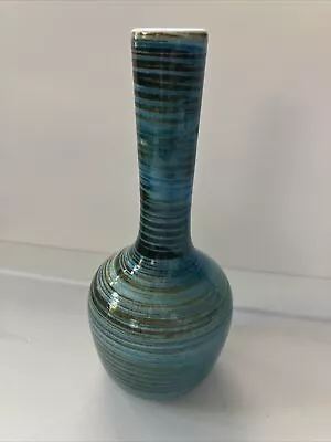 Rare Vintage  Blue Striped Royal Haeger Pottery Bud Vase RG-68 • $24