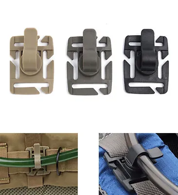 3 Water Drinking Tube Rotatable Hydration Bladder Molle Tube Clips Backpack • $7.99