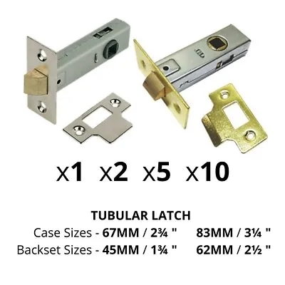 Tubular Mortice Latch Door Knob Turn Handle Catch Latchbolt 45mm & 63mm   • £3.29