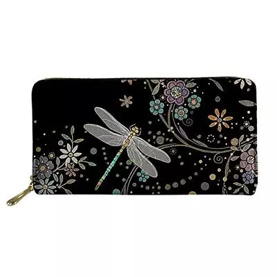 Dragonfly Design Black Wallets For Women Girls Rfid Blocking Clutch Party Bag... • $25.53