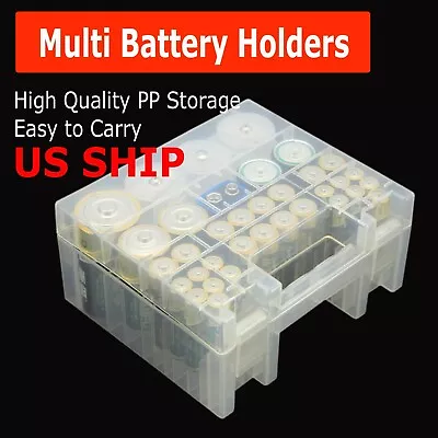 Battery Storage Organizer Tester Carry Case Bag Hold Batteries AA AAA C D 9V • $8.99