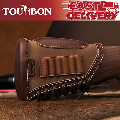 TOURBON Canvas Recoil Pad Lace On Rifle Buttstock 30-06 Ammo Holder Cheek Riser • $29.69