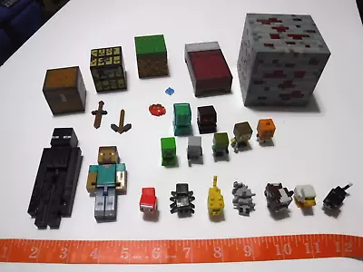 Minecraft Mixed Toy Lot Figures Blocks And Weapons Accessories Jazwares • $12.98