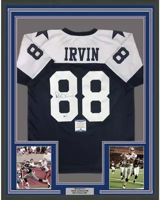 Framed Autographed/Signed Michael Irvin 33x42 Dallas Thanksgiving Jersey BAS COA • $499.99
