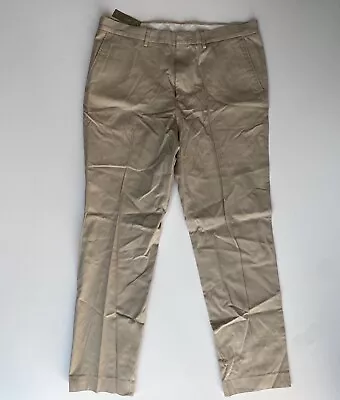 NWT J CREW Bowery Classic Fit Stretch Cotton Khaki Flat Front Chino Pants 36x34 • $20.99