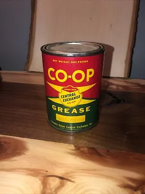 Vintage CO-OP Metal 1 Lb Grease Can Central Exchange Coop Motor Oil Can • $40