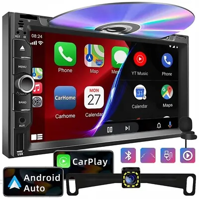 7  Double 2DIN Car DVD CD Player Stereo Head Unit Radio USB With Reverse Camera • $159.99