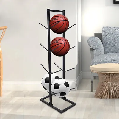 Ball Rack Basketball Soccer Football Storager Holder Floor Stand Organizer Iron • $84.55