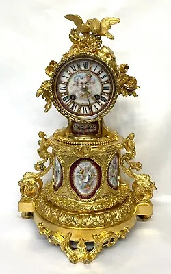 £1695 • Buy Antique JAPY FRERES Ormolu Bronze & Serves Panels Mantel Clock : PETERS BRISTOL