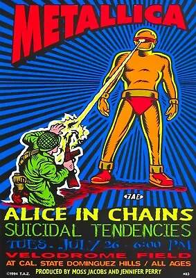 1994 Metallica Alice In Chains Concert Poster Art Print • £12.53
