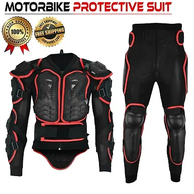 Motorbike Protective Suits Motorcycle Body Armour Jacket And Pant CE Chest Plate • $88.41