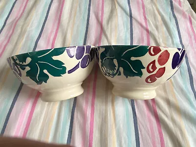 £30 • Buy 2 X Emma Bridgewater Spongeware French Bowls Grape & Vine 1992 RARE