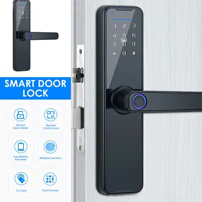 Electronic Smart Door Lock APP Fingerprint Card Password Key Home Security Lock • £58.99