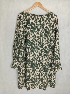 £6.50 • Buy H&M Green Print Camouflage Long Sleeve Dress Size XL Party Holiday Summer 