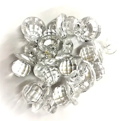 10 X Clear CRYSTAL Dummy / Pacifier Faceted Acrylic Charms Baby Shower • £3