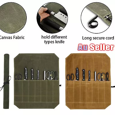 Cutlery Storage Bag Cooking Set Portable Roll Up Pouch Bag Case Camping Outdoor • $22.30