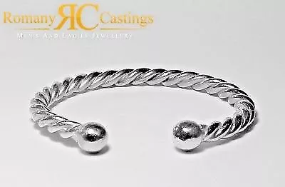 Men's 9ct White Gold Solid Tight Twisted Wire Torque Bangle 54g Fully Hallmarked • £2299.97