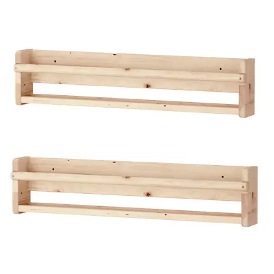 2x IKEA FLISAT Wall Storage Solid Pine 70x9x16 Cm • £29.72