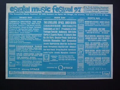 £2.99 • Buy ESSENTIAL MUSIC FESTIVAL 1997 - Brighton - Music Press Advert / Mini Poster
