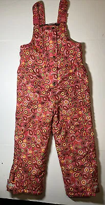 Hanna Andersson Girls Snow Pants Insulated Overall Size 120 Pink Flowers • $18