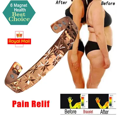 £5.69 • Buy Copper Magnetic Bracelet Mens Ladies Bio Pain Relief Arthritis Healing Bangle