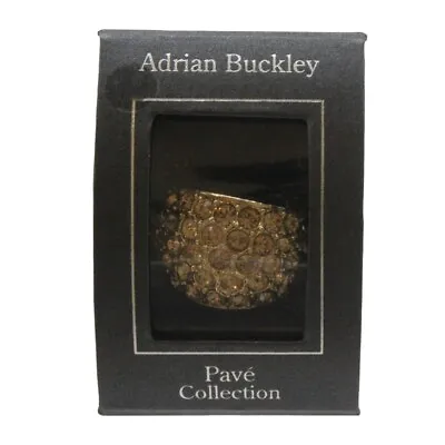 £20.99 • Buy Adrian Buckley Gold Ring Pave Collection Crystal R350M Medium Ladies Jewellery
