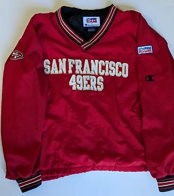 San Francisco 49ers Vintage Pullover Windbreaker Lined Champion NFL Pro Line XL • $64.95