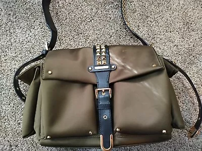 Michael Kors Olivia Large Studded Satin Messenger Bag Flap Purse.  • $50