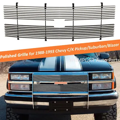 Chrome Billet Grille Grill Combo Fits 1988-93 Chevy C/K Pickup/Suburban/Blazer • $85.85