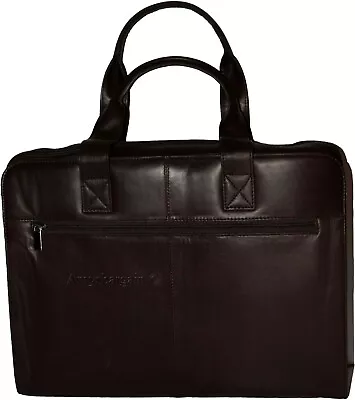 New Leather Brown Briefcase W/ 2 Handles Business Case Attaché Case Carryon Bag  • $75.96